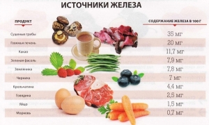 Продукты содержащие железо
